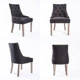 darrahopens Furniture > Bar Stools & Chairs La Bella 2 Set Black (Charcoal) French Provincial Dining Chair Amour Oak Leg