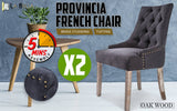 darrahopens Furniture > Bar Stools & Chairs La Bella 2 Set Black (Charcoal) French Provincial Dining Chair Amour Oak Leg