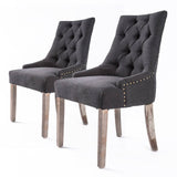 darrahopens Furniture > Bar Stools & Chairs La Bella 2 Set Black (Charcoal) French Provincial Dining Chair Amour Oak Leg