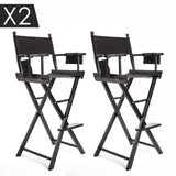 darrahopens Furniture > Bar Stools & Chairs La Bella 2 Set Black Folding Tall Chair DARK HUMOR Movie Director 75cm