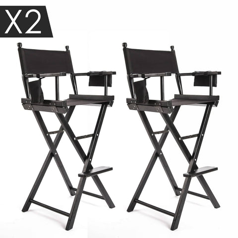 darrahopens Furniture > Bar Stools & Chairs La Bella 2 Set Black Folding Tall Chair DARK HUMOR Movie Director 75cm