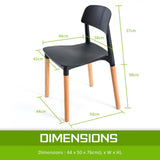darrahopens Furniture > Bar Stools & Chairs La Bella 2 Set Black Retro Belloch Stackable Dining Cafe Chair