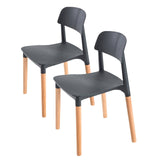 darrahopens Furniture > Bar Stools & Chairs La Bella 2 Set Black Retro Belloch Stackable Dining Cafe Chair