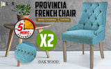 darrahopens Furniture > Bar Stools & Chairs La Bella 2 Set Blue French Provincial Dining Chair Amour Oak Leg