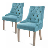 darrahopens Furniture > Bar Stools & Chairs La Bella 2 Set Blue French Provincial Dining Chair Amour Oak Leg