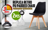 darrahopens Furniture > Bar Stools & Chairs La Bella 2 Set Blue Retro Dining Cafe Chair Padded Seat