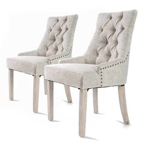 darrahopens Furniture > Bar Stools & Chairs La Bella 2 Set Cream French Provincial Dining Chair Amour Oak Leg