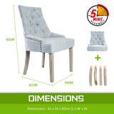 darrahopens Furniture > Bar Stools & Chairs La Bella 2 Set Grey French Provincial Dining Chair Amour Oak Leg