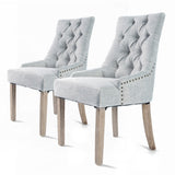 darrahopens Furniture > Bar Stools & Chairs La Bella 2 Set Grey French Provincial Dining Chair Amour Oak Leg