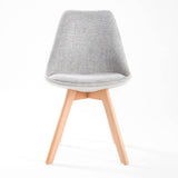 darrahopens Furniture > Bar Stools & Chairs La Bella 2 Set Grey Retro Dining Cafe Chair Padded Seat
