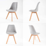 darrahopens Furniture > Bar Stools & Chairs La Bella 2 Set Grey Retro Dining Cafe Chair Padded Seat