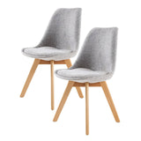darrahopens Furniture > Bar Stools & Chairs La Bella 2 Set Grey Retro Dining Cafe Chair Padded Seat