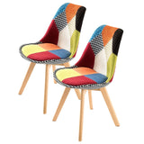 darrahopens Furniture > Bar Stools & Chairs La Bella 2 Set Multi Colour Retro Dining Cafe Chair Padded Seat