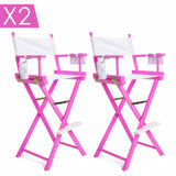 darrahopens Furniture > Bar Stools & Chairs La Bella 2 Set Pink Folding Tall Chair DARK HUMOR Movie Director 75cm