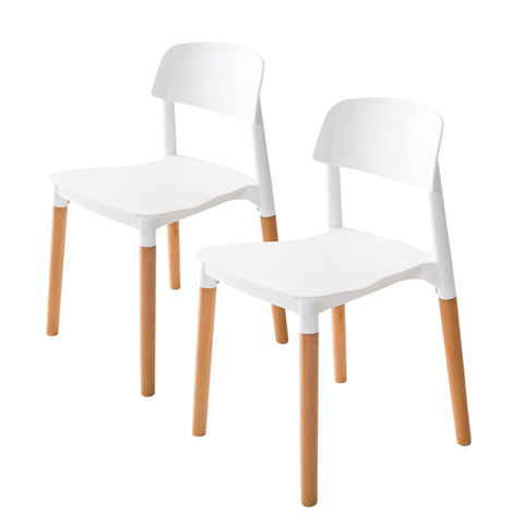 darrahopens Furniture > Bar Stools & Chairs La Bella 2 Set White Retro Belloch Stackable Dining Cafe Chair