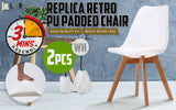darrahopens Furniture > Bar Stools & Chairs La Bella 2 Set White Retro Dining Cafe Chair Padded Seat