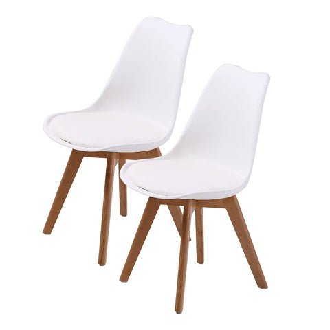 darrahopens Furniture > Bar Stools & Chairs La Bella 2 Set White Retro Dining Cafe Chair Padded Seat