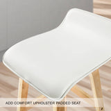 darrahopens Furniture > Bar Stools & Chairs La Bella 4 Set 65cm White Wooden Bar Stool Sophia Leather