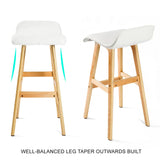 darrahopens Furniture > Bar Stools & Chairs La Bella 4 Set 65cm White Wooden Bar Stool Sophia Leather
