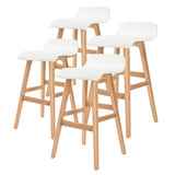 darrahopens Furniture > Bar Stools & Chairs La Bella 4 Set 65cm White Wooden Bar Stool Sophia Leather