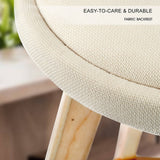 darrahopens Furniture > Bar Stools & Chairs La Bella 4 Set 72cm Beige Wooden Bar Stool Leila Fabric