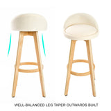 darrahopens Furniture > Bar Stools & Chairs La Bella 4 Set 72cm Beige Wooden Bar Stool Leila Fabric
