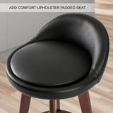 darrahopens Furniture > Bar Stools & Chairs La Bella 4 Set 72cm Black Brown Wooden Bar Stool Leila Leather