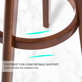 darrahopens Furniture > Bar Stools & Chairs La Bella 4 Set 72cm Black Brown Wooden Bar Stool Leila Leather