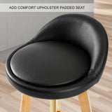 darrahopens Furniture > Bar Stools & Chairs La Bella 4 Set 72cm Black Wooden Bar Stool Leila Leather