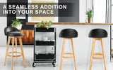 darrahopens Furniture > Bar Stools & Chairs La Bella 4 Set 72cm Black Wooden Bar Stool Leila Leather