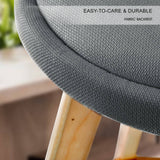darrahopens Furniture > Bar Stools & Chairs La Bella 4 Set 72cm Grey Wooden Bar Stool Leila Fabric