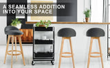 darrahopens Furniture > Bar Stools & Chairs La Bella 4 Set 72cm Grey Wooden Bar Stool Leila Fabric