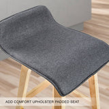 darrahopens Furniture > Bar Stools & Chairs La Bella 4 Set 74cm Grey Wooden Bar Stool Sophia Fabric