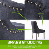 darrahopens Furniture > Bar Stools & Chairs La Bella 4 Set Black (Charcoal) French Provincial Dining Chair Amour Oak Leg
