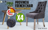 darrahopens Furniture > Bar Stools & Chairs La Bella 4 Set Black (Charcoal) French Provincial Dining Chair Amour Oak Leg