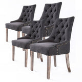 darrahopens Furniture > Bar Stools & Chairs La Bella 4 Set Black (Charcoal) French Provincial Dining Chair Amour Oak Leg