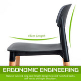darrahopens Furniture > Bar Stools & Chairs La Bella 4 Set Black Retro Belloch Stackable Dining Cafe Chair