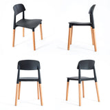 darrahopens Furniture > Bar Stools & Chairs La Bella 4 Set Black Retro Belloch Stackable Dining Cafe Chair