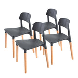 darrahopens Furniture > Bar Stools & Chairs La Bella 4 Set Black Retro Belloch Stackable Dining Cafe Chair
