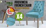 darrahopens Furniture > Bar Stools & Chairs La Bella 4 Set Blue French Provincial Dining Chair Amour Oak Leg