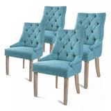 darrahopens Furniture > Bar Stools & Chairs La Bella 4 Set Blue French Provincial Dining Chair Amour Oak Leg