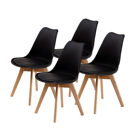 darrahopens Furniture > Bar Stools & Chairs La Bella 4 Set Blue Retro Dining Cafe Chair Padded Seat