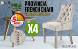 darrahopens Furniture > Bar Stools & Chairs La Bella 4 Set Cream French Provincial Dining Chair Amour Oak Leg