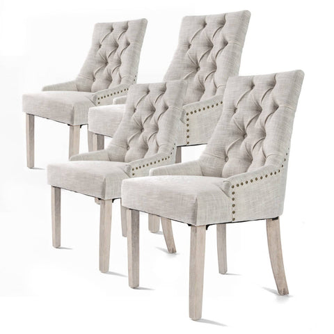 darrahopens Furniture > Bar Stools & Chairs La Bella 4 Set Cream French Provincial Dining Chair Amour Oak Leg