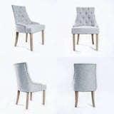 darrahopens Furniture > Bar Stools & Chairs La Bella 4 Set Grey French Provincial Dining Chair Amour Oak Leg