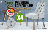 darrahopens Furniture > Bar Stools & Chairs La Bella 4 Set Grey French Provincial Dining Chair Amour Oak Leg