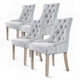 darrahopens Furniture > Bar Stools & Chairs La Bella 4 Set Grey French Provincial Dining Chair Amour Oak Leg