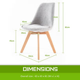 darrahopens Furniture > Bar Stools & Chairs La Bella 4 Set Grey Retro Dining Cafe Chair Padded Seat