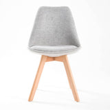 darrahopens Furniture > Bar Stools & Chairs La Bella 4 Set Grey Retro Dining Cafe Chair Padded Seat