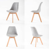 darrahopens Furniture > Bar Stools & Chairs La Bella 4 Set Grey Retro Dining Cafe Chair Padded Seat